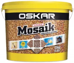Tencuiala decorativa mozaicata, Oskar Mosaik, piatra colorata 9716, 25 kg