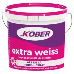 Vopsea lavabila interior, Kober Extra Weiss, alb, 15 L
