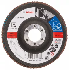 Bosch Disc de slefuire evantai Metal cu degajare, 115 mm, R 60