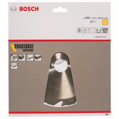 Bosch Panza de ferastrau circular Construct Wood, 180 x 30 / 20 mm, 12 dinti