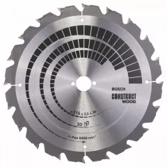 Bosch Panza de ferastrau circular Construct Wood, 315 x 30 mm, 20 dinti