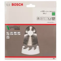 Bosch Panza de ferastrau circular Optiline Wood, 130 x 20 / 16 mm, 20 dinti