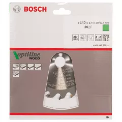 Bosch Panza de ferastrau circular Optiline Wood, 140 x 20 / 12.7 mm, 20 dinti