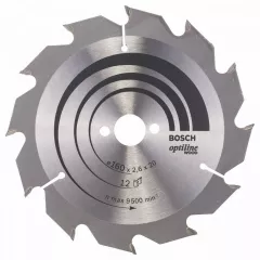 Bosch Panza de ferastrau circular Optiline Wood, 160 x 20 / 16 mm, 12 dinti