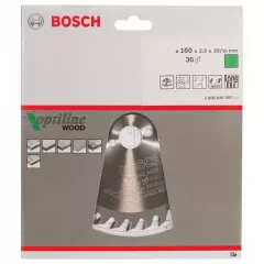 Bosch Panza de ferastrau circular Optiline Wood, 160 x 20 / 16 mm, 36 dinti