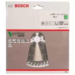 Bosch Panza de ferastrau circular Optiline Wood, 160 x 20 / 16 mm, 48 dinti