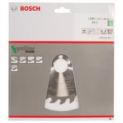 Bosch Panza de ferastrau circular Optiline Wood, 165 x 30 / 20 mm, 24 dinti