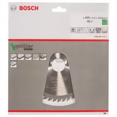 Bosch Panza de ferastrau circular Optiline Wood, 165 x 30 / 20 mm, 48 dinti