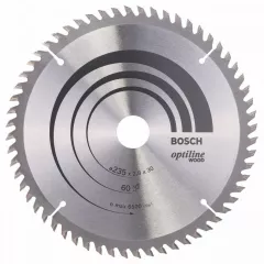Bosch Panza de ferastrau circular Optiline Wood, 235 x 30 / 25 mm, 60 dinti
