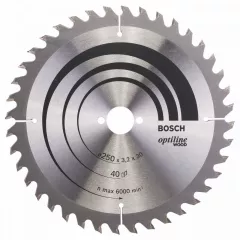Bosch Panza de ferastrau circular Optiline Wood, 250 x 30 mm, 40 dinti