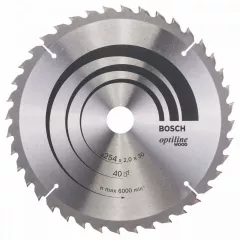 Bosch Panza de ferastrau circular Optiline Wood, 254 x 30 mm, 40 dinti