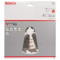 Bosch Panza de ferastrau circular Speedline Wood, 190 x 30 mm, 12 dinti