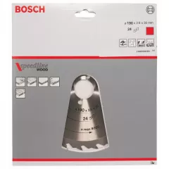 Bosch Panza de ferastrau circular Speedline Wood, 190 x 30 mm, 24 dinti