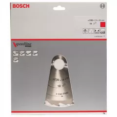 Bosch Panza de ferastrau circular Speedline Wood, 230 x 30 mm, 18 dinti