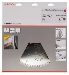 Bosch Panza de ferastrau circular Top Precision Best for Laminated Panel Abrasive, 300 x 30 mm, 96 dinti