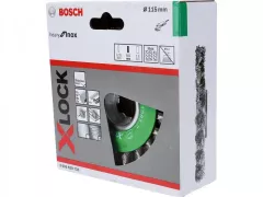 Bosch Perie oala (sarma impletita, inoxidabila) Heavy for Inox, prindere X-LOCK, 115 mm, 0.50 mm