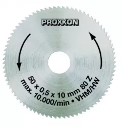 Disc debitor din carbid, 50mm, 80 dinti, Proxxon 28011