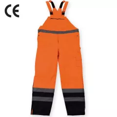 Pantalon cu pieptar impermeabil de iarna reflectorizant (portocalie) NORWAY