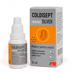 Picaturi pentru urechi Coldisept NanoSilver, 15 ml, Arkona 
