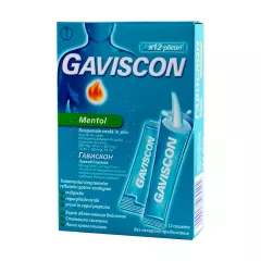 Gaviscon mentol, 12 plicuri suspensie orală, 10 ml, Reckitt