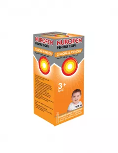 Nurofen 100mg pentru copii 3 luni aromă de portocale, 200 ml, Reckitt Benckiser Healthcare