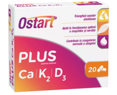 Ostart Plus Ca + K2 + D3, 20 comprimate, Fiterman 