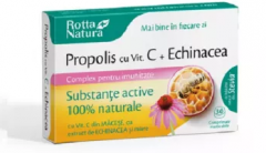 Propolis cu Vitamina C, Echinacea si miere, 30 comprimate, Rotta Natura 