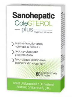 Sanohepatic Colesterol Plus, 60 comprimate filmate, Zdrovit 