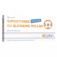  Supozitoare cu glicerină 1500 mg pentru copii, 12 bucăți, Hyllan 