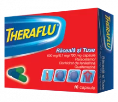 Theraflu raceala si tuse 500 mg /6.10 mg/ 100 mg x 16 cps