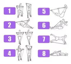 Benzi elastice fitness pilates yoga, mov