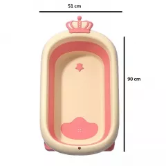 Cadite si accesorii baie - Cadita pentru bebelusi, pliabila, cu perna detasabila inclusa, picioare antiderapante, design ergonomic, 25l, roz, cu senzor de temperatura, buz, buz.ro