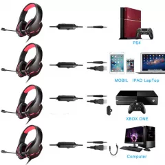 Casti gaming, pentru jocuri, USB, stereo cu fir, RGB, microfon noise cancelling, LED, deep bass, rosu-negru
