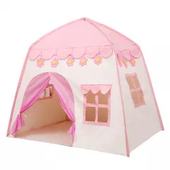 Cort de joaca pentru copii de interior sau exterior ,130x100x130 cm , roz, buz