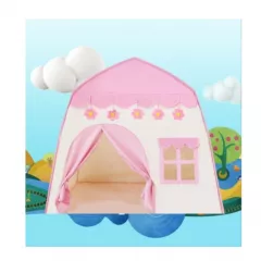 Cort de joaca pentru copii de interior sau exterior ,130x100x130 cm , roz, buz