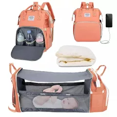 Geanta multifunctionala pentru bebelusi, copii si mamici, geanta dama de umar/carucior - travel organizer impermeabil ,roz
