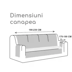 Husa elastica universala pentru canapea pat cu 2 fete de perna, gri , 230 x 190 cm