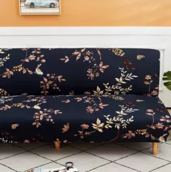 Huse Canapele Si Fotolii - Husa elastica universala pentru canapea si pat, bleumarin cu flori, 230 x 140 cm, buz.ro