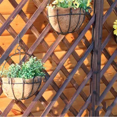 Jardiniera cu spalier de gradina si terasa, din lemn, maro inchis 180 cm