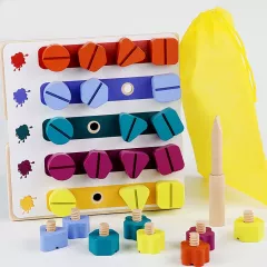 Jucarii 2-3 ani - Joc educativ si interactiv Montessori, forme geometrice, potrivire, sortare, Sudoku, multicolor, buz.ro