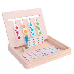 Jucarii interactive - Jucarie intractiva si educativa puzzle Montessori, joc de culoare, orientare, logica, sortare dupa model, din lemn, buz.ro
