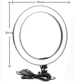 Lampa circulara profesionala Ring Light 10 inch, suport telefon, telecomanda, inaltime trepied 210 cm, 13 trepte de iluminare