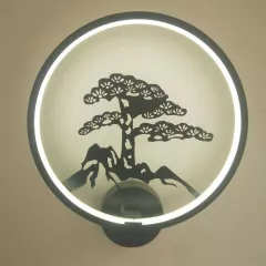 Lampa de veghe, veioza cu iluminare led, pentru noptiera sau perete, conectare la priza, model copac luminos, buz