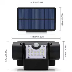 Lampi - Lampa solara dubla, adjustabila cu 30 leduri, 3 tipuri de iluminare, IP65 si senzor de miscare, buz.ro