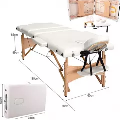 Masa, pat pentru masaj, cosmetica, portabila, inaltime reglabila 62-89 cm, cu 2 cotiere, maxim 250 kg, piele ecologica