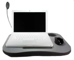 Masuta laptop multifunctionala cu perna, suport ceasca, stilou, creion si lampa LED