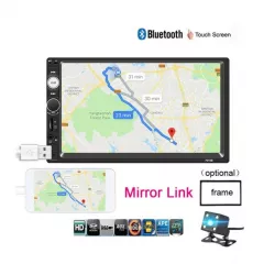 Navigatie prin mirrorlink, mp5 player auto, 7010b, cu rama, bluetooth, 7 inch