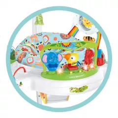 Saritor cu centru de activitati multicolor, baby jumper, ajustabil pe inaltime, cu lumini si jucarii