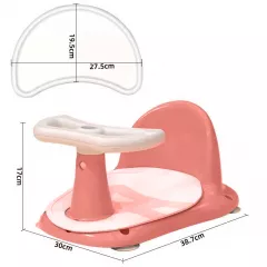 Scaun de baie pentru bebe, cu husa antiderapanta pentru cadita, universal, +6 luni, roz, buz