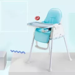 Scaun de masa pentru bebe, multifunctional, 2in1, cu husa, tavita detasabila, albastru, buz